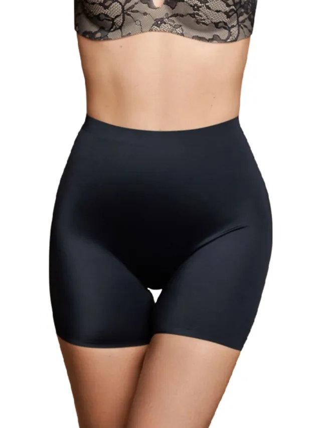 Bye Bra Invisible Shorts, Naadloze Shapewear, Licht corrigerend slipje voor de buik, Gladde, Vormgevende en Comfortabele Ondergoed, Anti-schuurshorts, Huidskleur en Zwart, S-XL (Zwart, M)