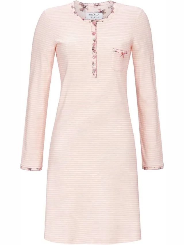 Ringella Peach Stripe – Nachtkleed – 4561003 – Pink – Roze
