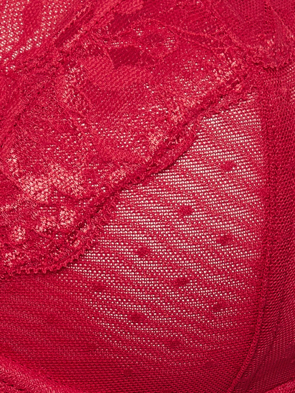 Yours Nietvoorgevormde Kanten Bh Met Beugel In Rood, foto 5