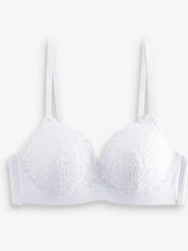 Next Dames - Ultimate Comfort beha met kant en vulling, zonder beugels - Wit White