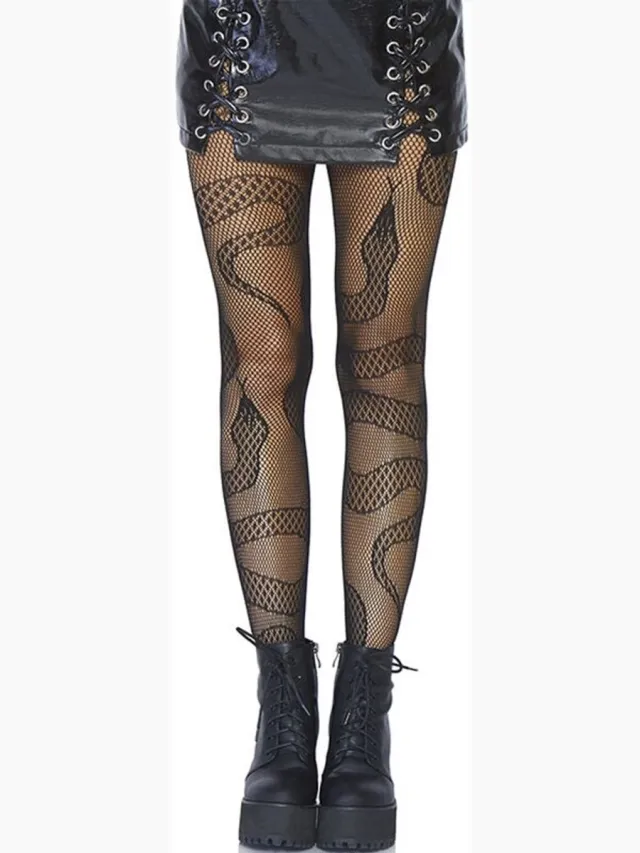 Leg Avenue Snake net tights ["Zwart"]