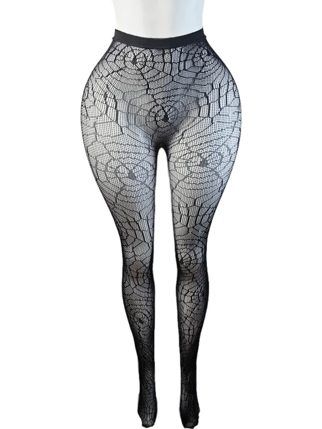 BamBella ® - Panty -Onesize - gaas maillot dunne pantys Dames - Onesize - lingerie van kant zwart