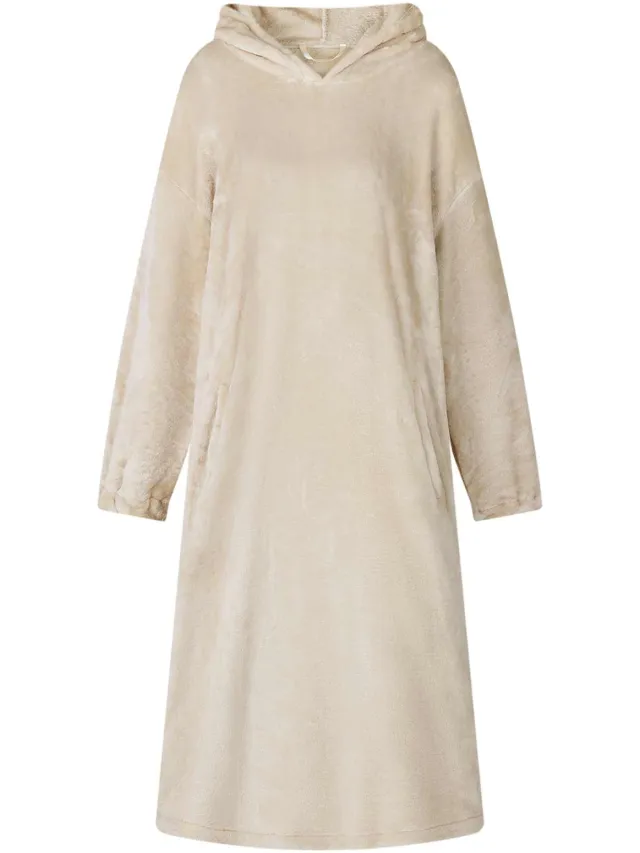vidaXL Deken hoodie Beige L Flanel