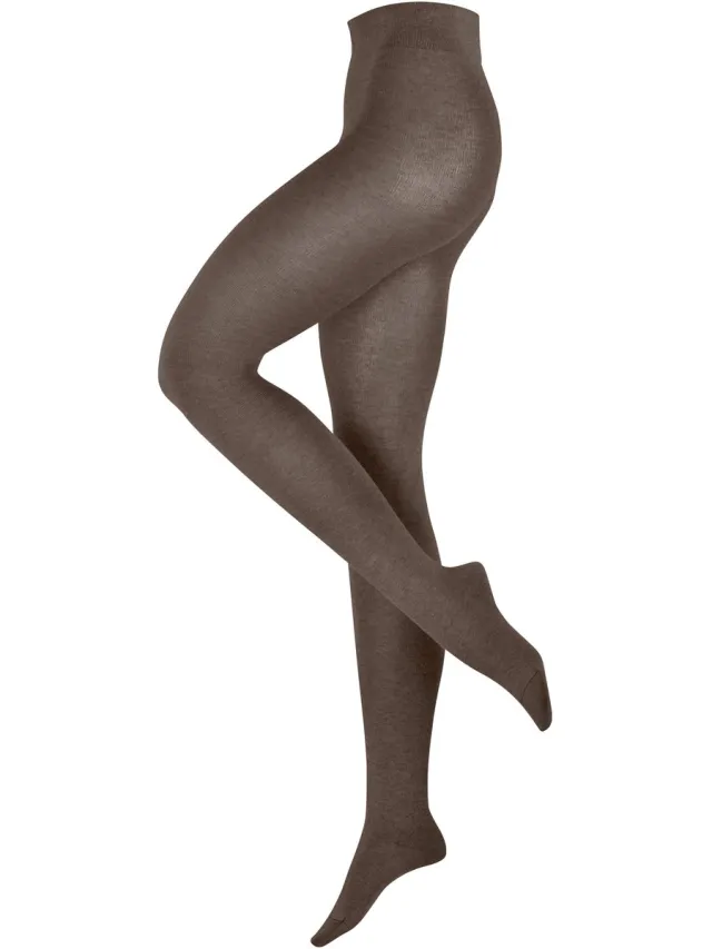 Esprit Plain verstevigd zachte comfort tailleband katoen wol panty dames bruin-42 bruin 5004