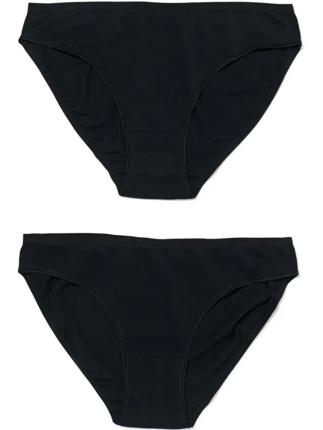 HEMA Damesslip katoen - 2 stuks zwart