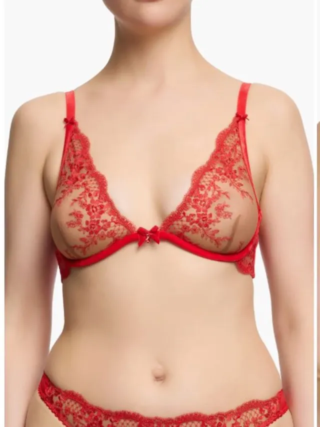 DITA VON TEESE Lavinia Plunge Underwire Bra - Rood