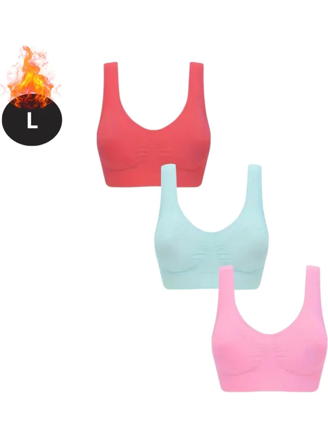 Livano BH Set Zonder Beugel - Zonder Bandjes - Push-up Bh's - Comfort Beha - Comfortabel - Sterk - Dames - 3 Pack - Gemengd 2