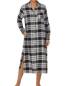 Dkny Just Checking In Maxi Sleepshirt Long Sleeve Versch.kleure/Patroon,Zwart
