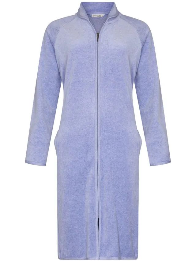 Pastunette Premium Badjas Soft Sketches - Velour - Blauw