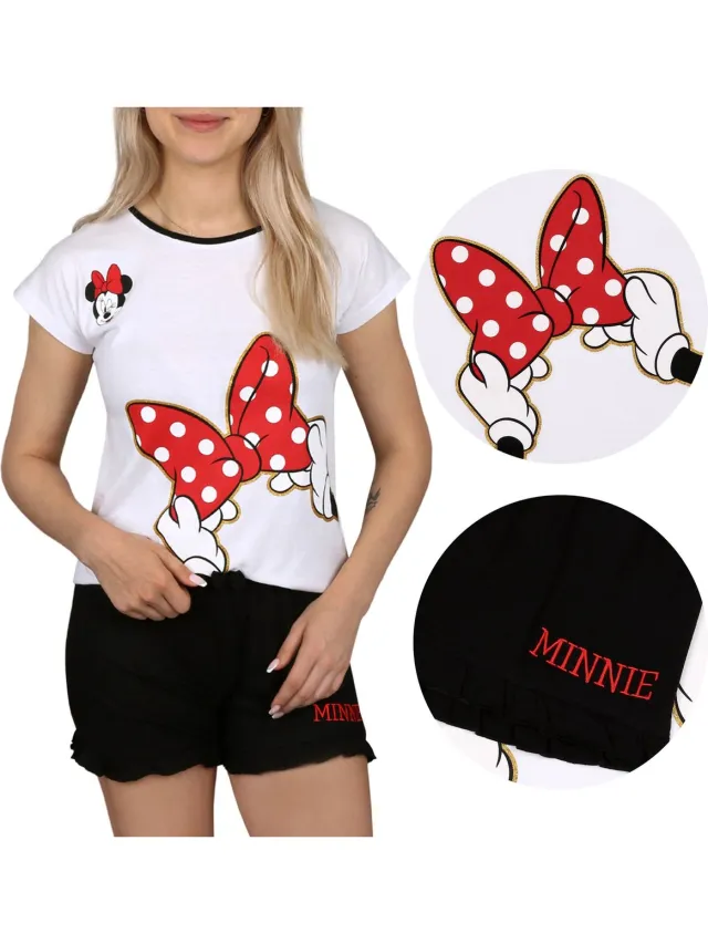 Disney Minnie Mouse Disney - Zwart-witte pyjama met korte mouwen, zomerpyjama / 134