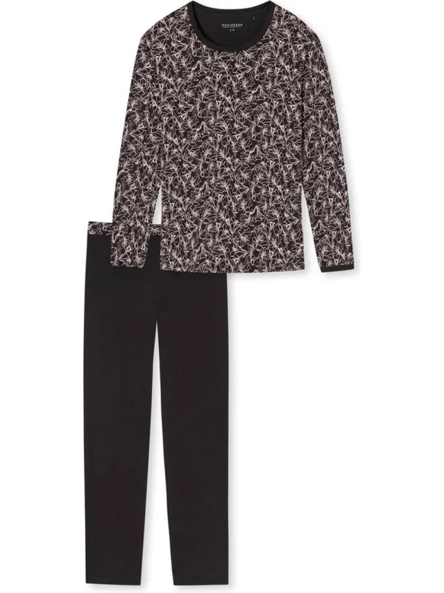 Schiesser Simplicity – Pyjama – 175544 – Black Print - 42 zwart