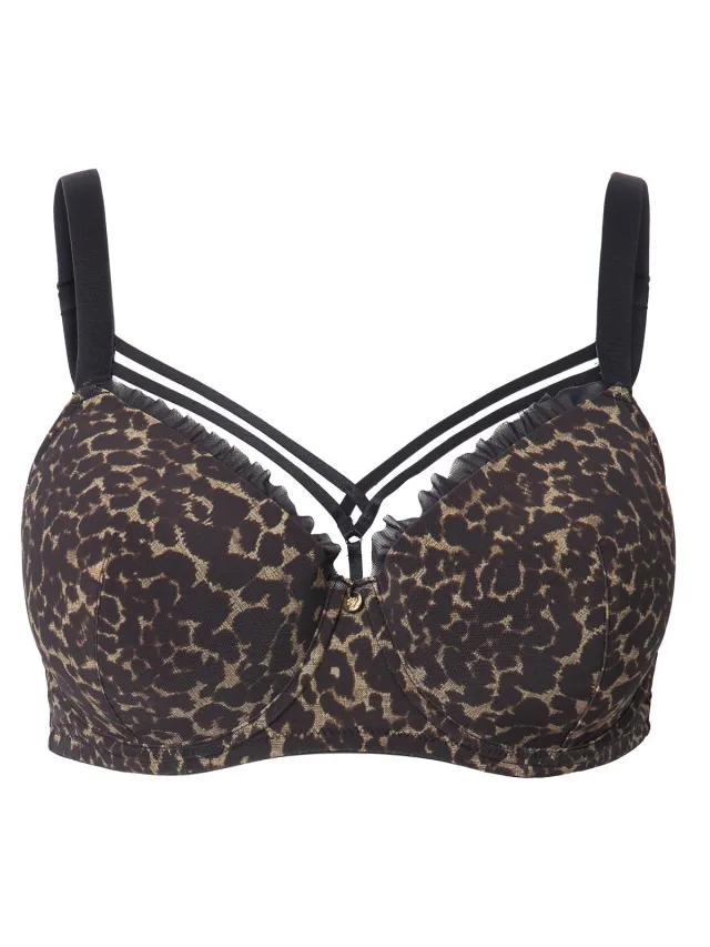 TruYou Dames - TruYou beugelbeha zachte cups dierenprint - Zwart