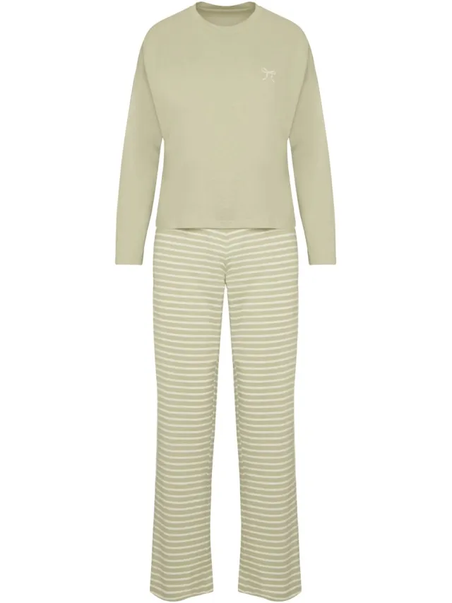 Hunkemöller Pyjamaset van katoenen Groen