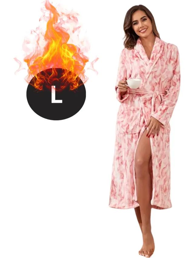 Livano Badjas Dames - Fleece - Katoen - Badstof - Sauna - Hamam - Wafel - Bathrobe - Duster - Ochtendjas - Spa - Kimono - Roze
