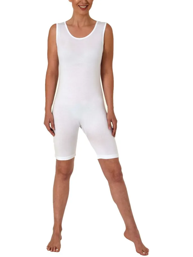Normann Unisex mouwloze zorgbody met rits op de rug weiss