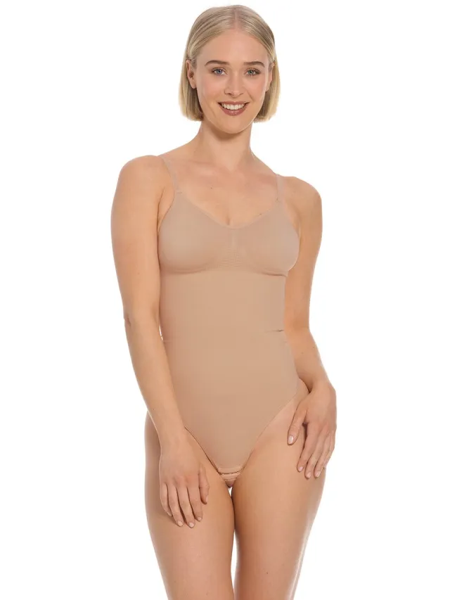 MAGIC Bodyfashion corrigerende String Body - Thong body - Shapewear correctie bodysuit - L - Cappuccino - Corrigerend ondergoed - L- Corrigerend ondergoed Beige