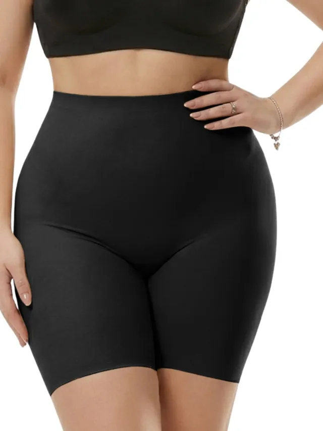 Corrigerende Short High Waist - Naadloos - Shapetape - Zwart - Shapewear Short voor Dames - Platte Buik - Anti Schuren - Onder Jurk