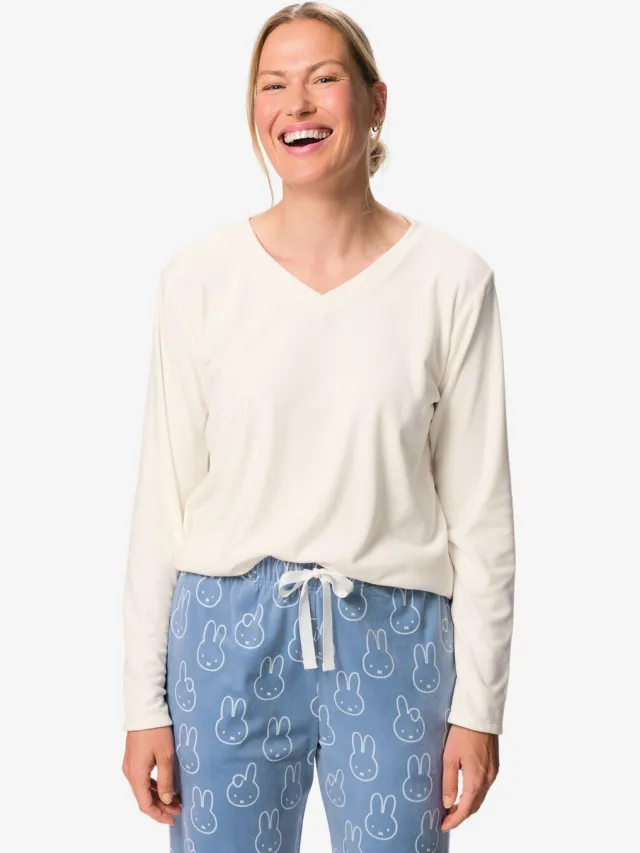 HEMA Damestop velours gebroken wit (gebroken wit)