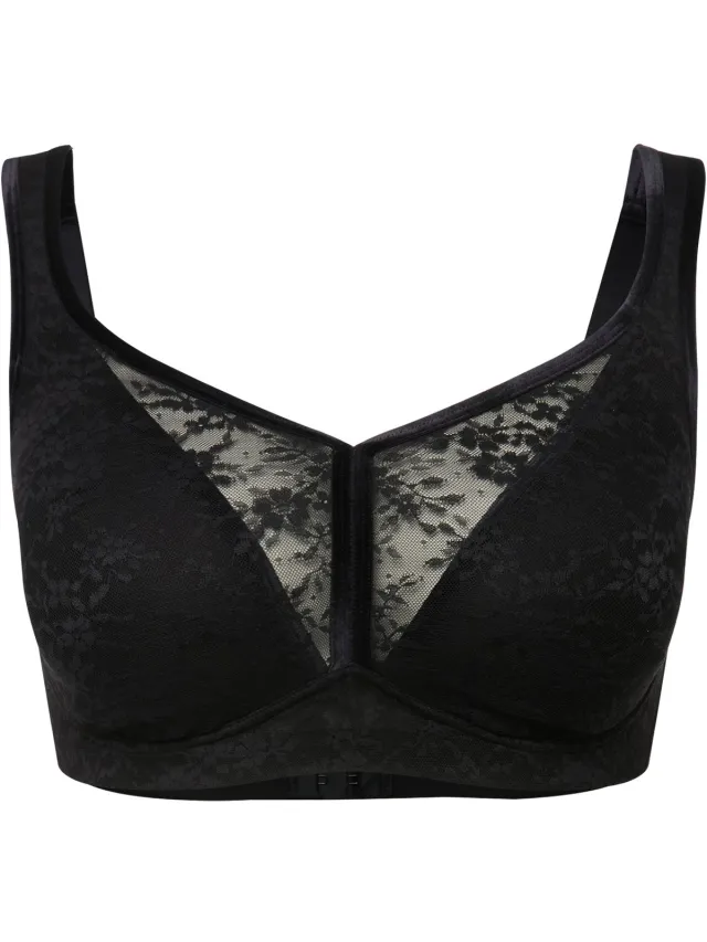 Ulla Popken Dames - Minimizer-BH spacer-cups zonder beugels - Zwart