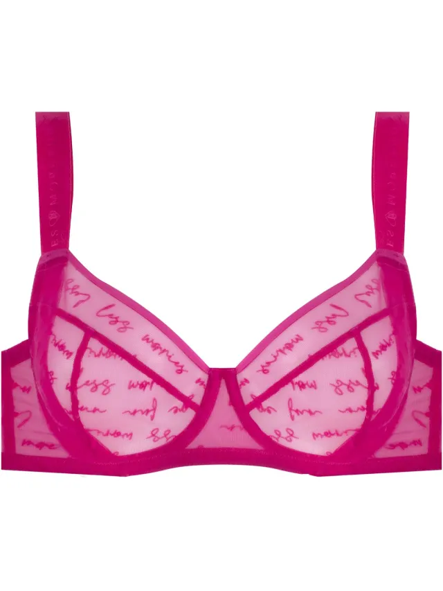 ESOTIQ Naomy - Verstevigde Beha - Fuchsia - Beugels - Brede Schouderbanden - Borduurwerk