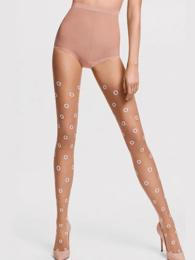 Wolford panty Miley maat S gobi/white