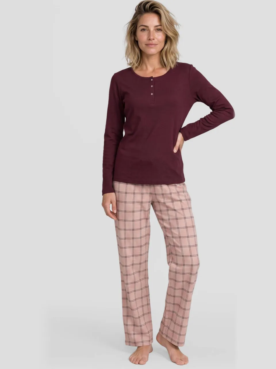 Dreamcovers pyjamaset bordeaux/oudroze, foto 4