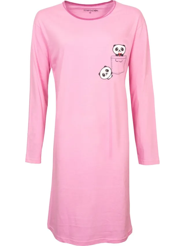 Temptation Dames Nachthemd - Bigshirt - Roze