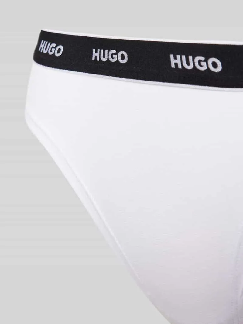Hugo Slip met elastische band met label in een set van 3 stuks Rood