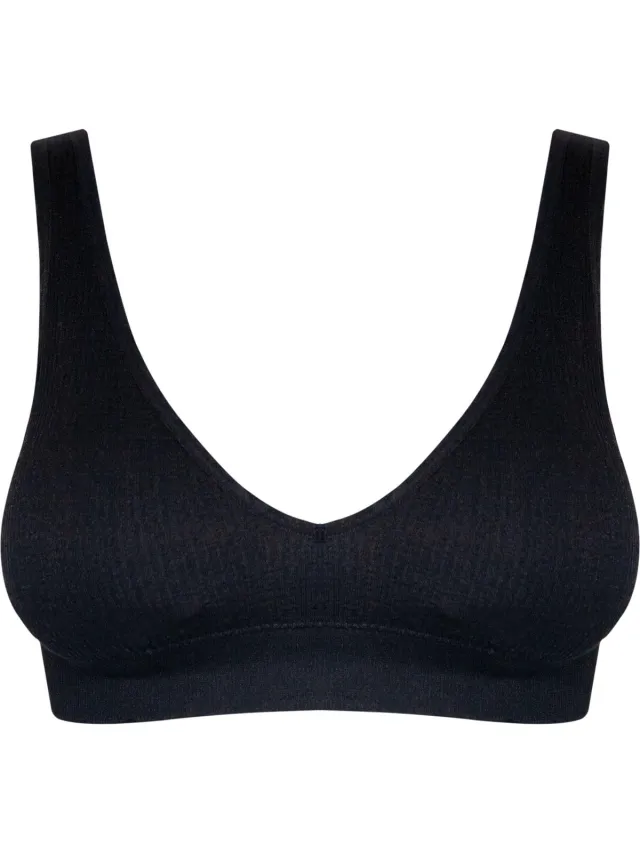 MAGIC Bodyfashion Ribbed Comfort Plunge Bra Black Vrouwen