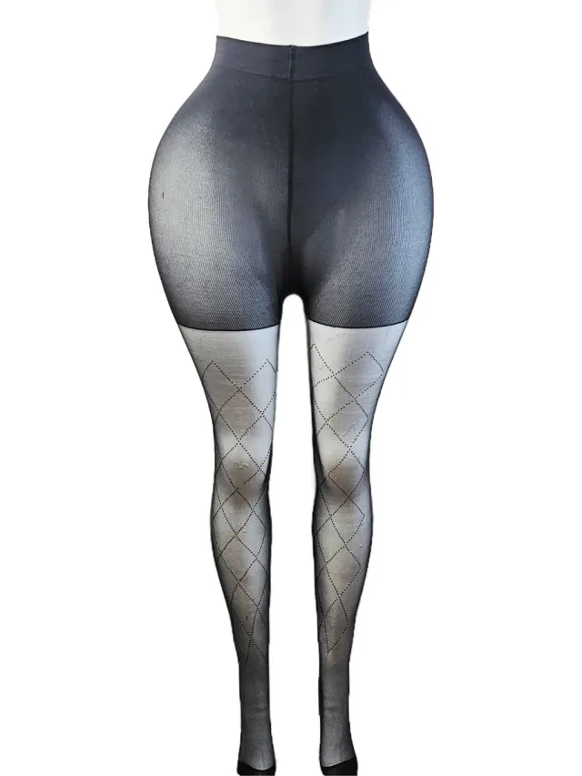 BamBella ® - Panty -Onesize - gaas maillot dunne pantys Dames - Onesize - lingerie van kant zwart