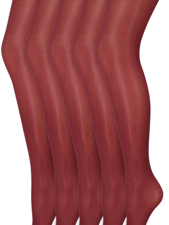Marianne Glans Panty | 35 Denier | Merk: Marianne | Maat: S T/M Xxl | Kleur: Rood | 5 Paar