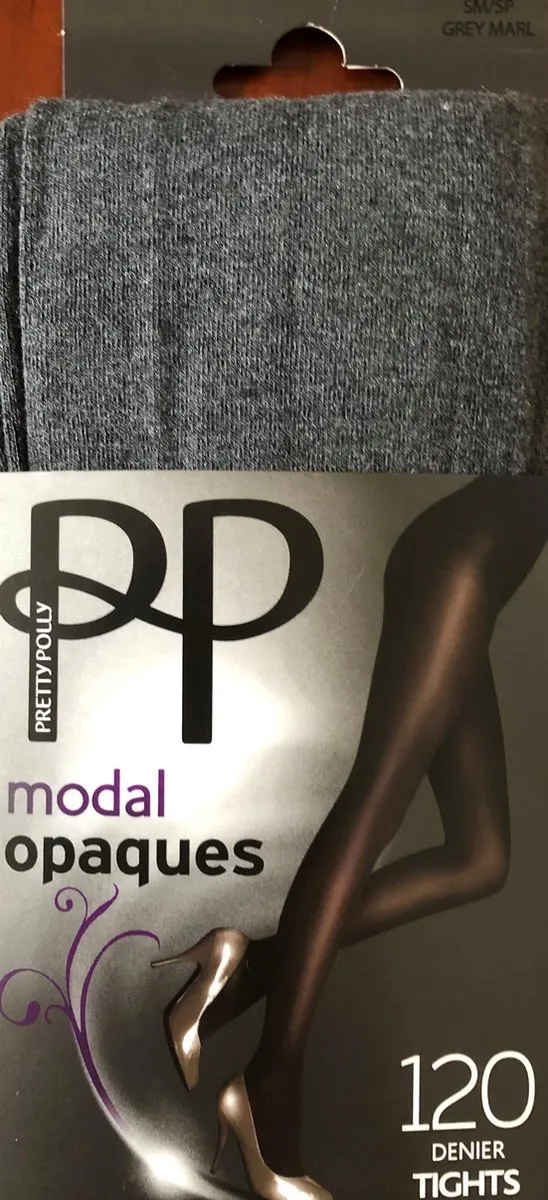 Pretty Polly Panty - Modal Opaque - Dikke Panty - 120 Den. - 34/40 - Grijs Grey Marl