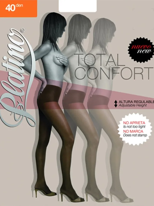Platino total confort 40 den panty maat 44/46 marino