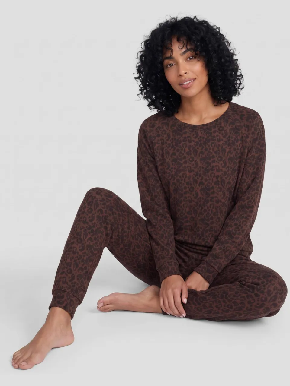 Dreamcovers pyjamaset panterprint bruin/zwart, foto 3