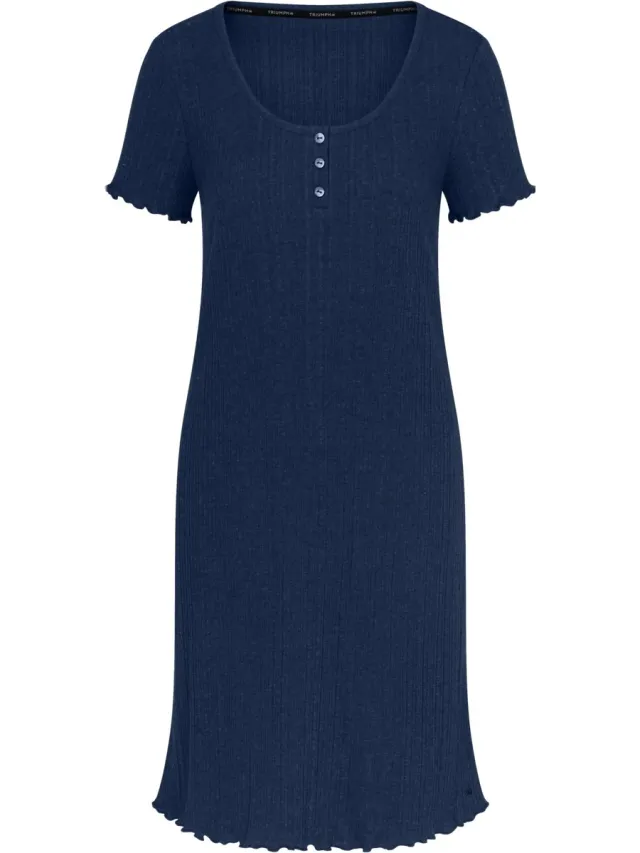 Triumph Versatile Rib NDK Dames Nachthemd - BLAUW