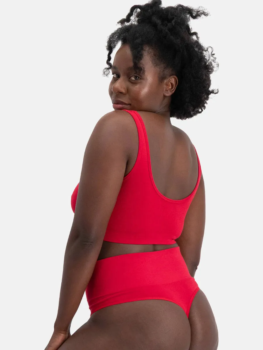 Bamboo Basics seamless corrigerende high waist string Zoey (set van 3) rood, foto 3