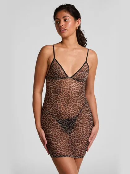 Hunkemöller Slipdress Leopard Zwart