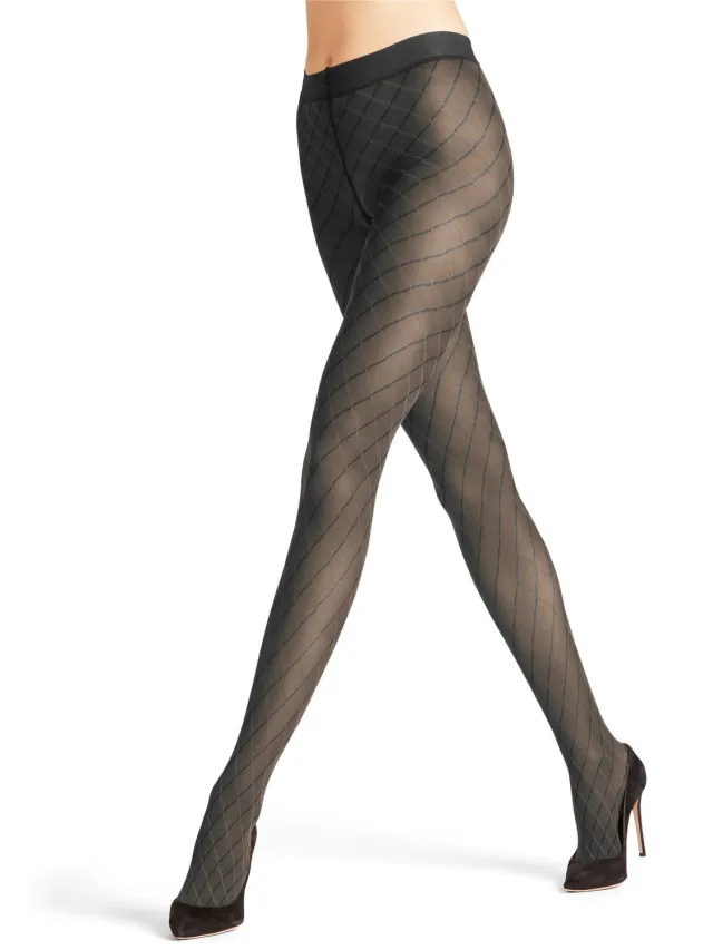 Falke Intrigue gedessineerd materiaal transparent 30 DEN panty dames grijs grijs 3275