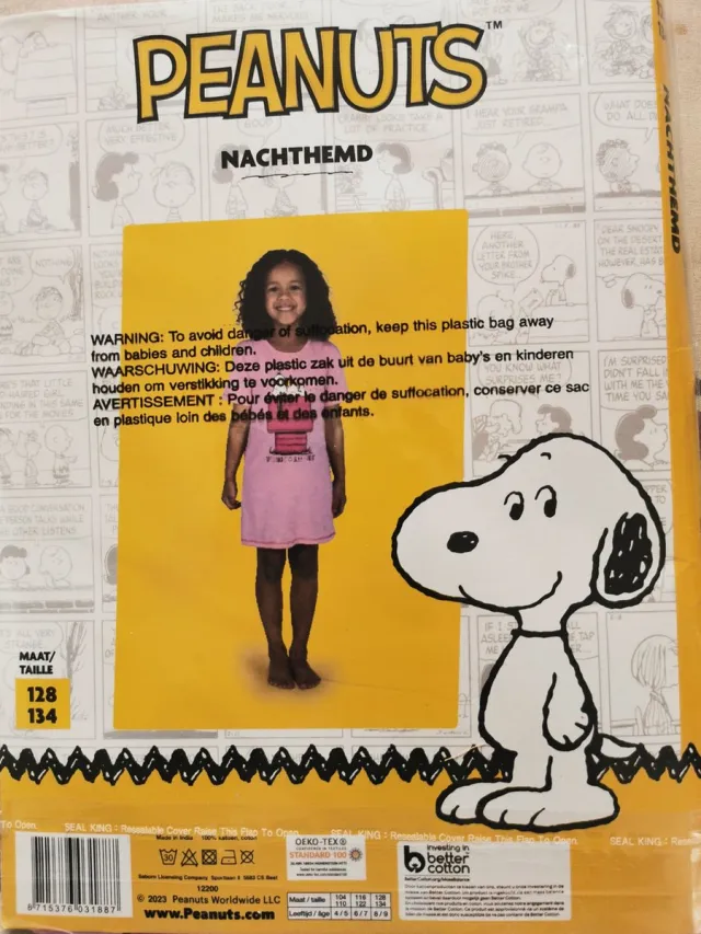 Peanuts nachthemd Roos