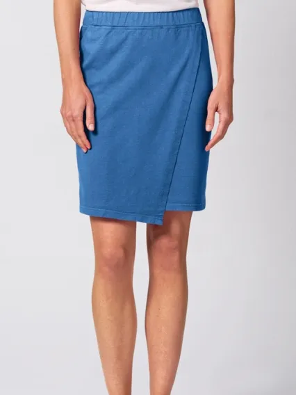HempAge dames vegan Wikkelrok Ocean Blue Blauw