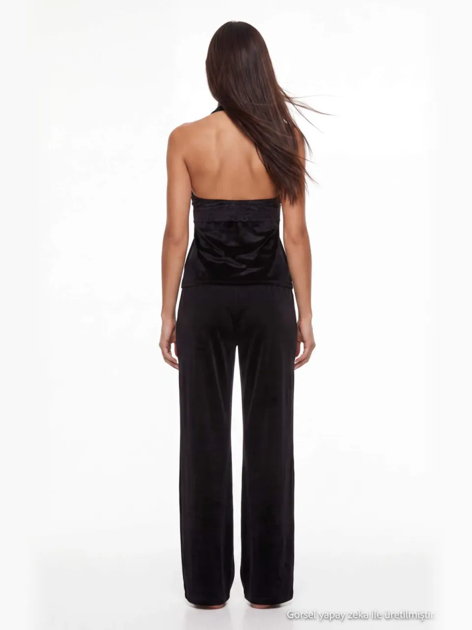 Trendyol TRENDYOLMİLLA Dames Zwart Effen Lang, Regular fit Pyjama- Sets, foto 2