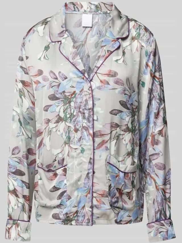 CCDK Copenhagen Pyjamabovendeel met zijzakken, model 'Josephine' Lichtgrijs