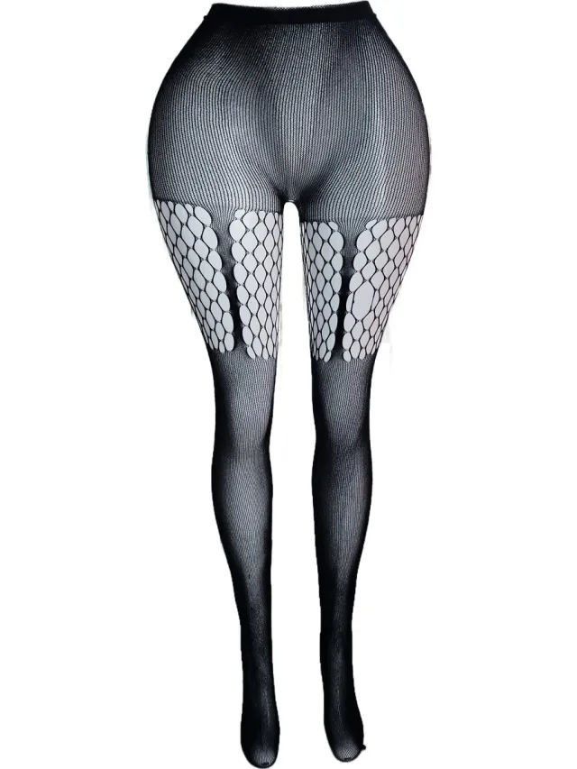 BamBella ® - Panty -Onesize - gaas maillot dunne pantys Dames - Onesize - lingerie van kant zwart