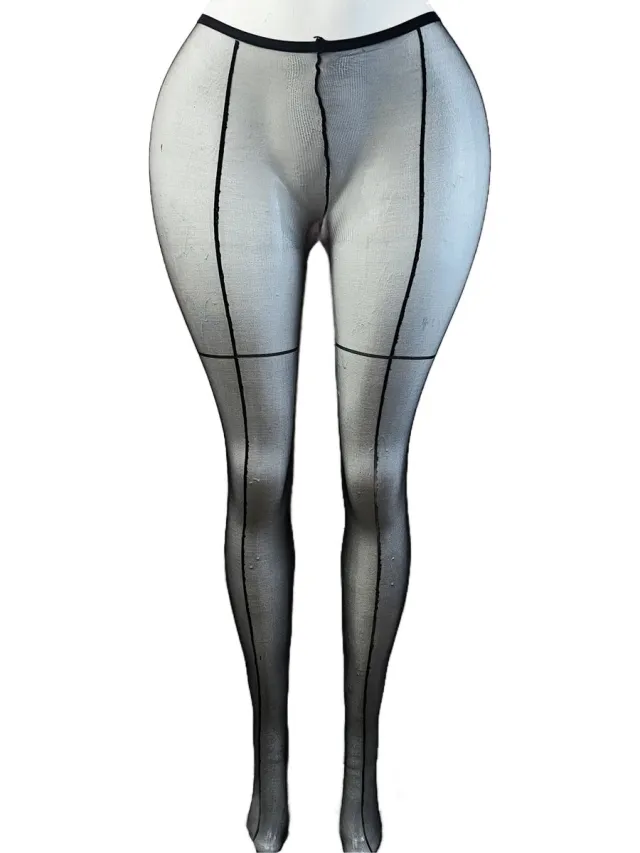 BamBella ® - Panty -Onesize - gaas maillot dunne pantys Dames - Onesize - lingerie van kant zwart
