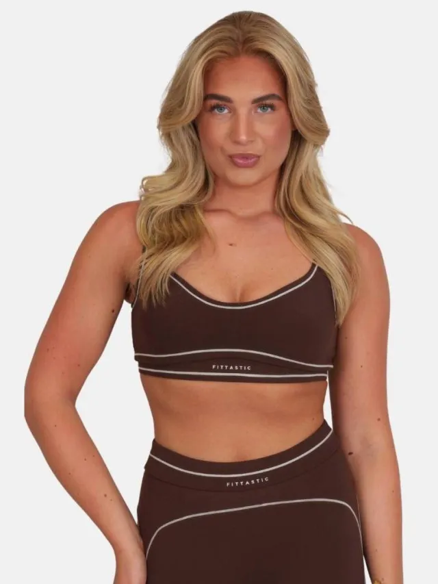 Fittastic Sportswear sport-bh light support zonder beugel - donkerbruin
