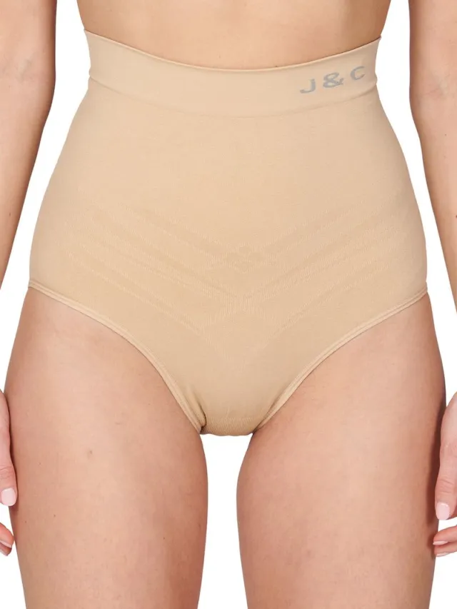J&C hoge corrigerende slip dames - W736 - Betaalbare shapewear - Buik corrigerend - Wit /