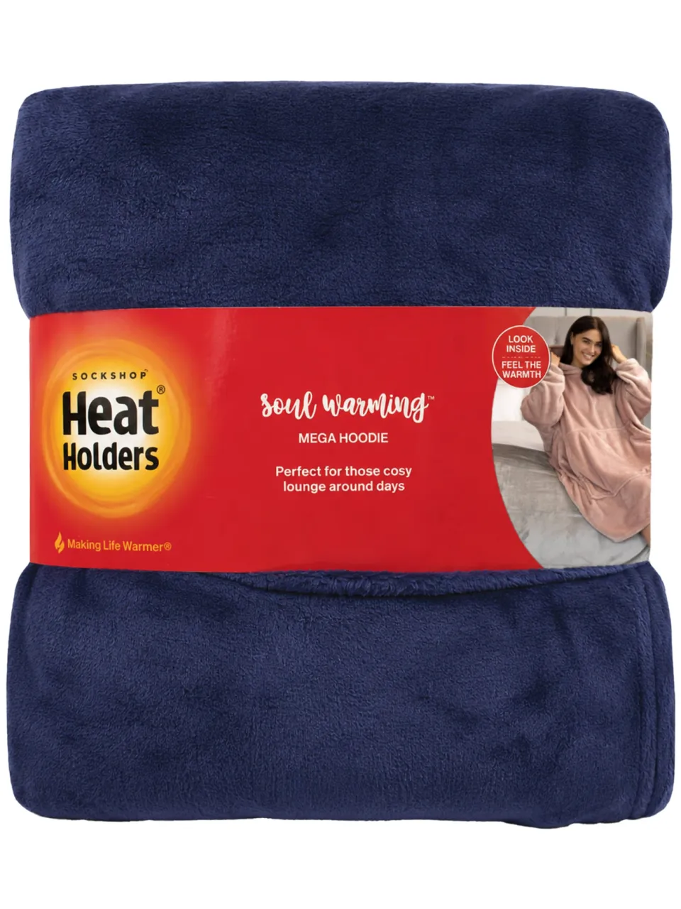 Heat Holders Warme Fleece Oversized Dekbed Hoodie - Extra Lange Snoodie voor Extra Gezelligheid marineblauw, foto 2