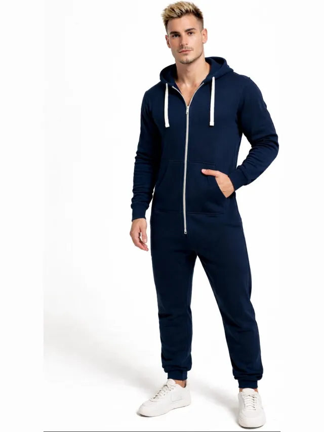JC Blue Navy Onesie - Huispak - Onesie mannen - Onesie Vrouwen