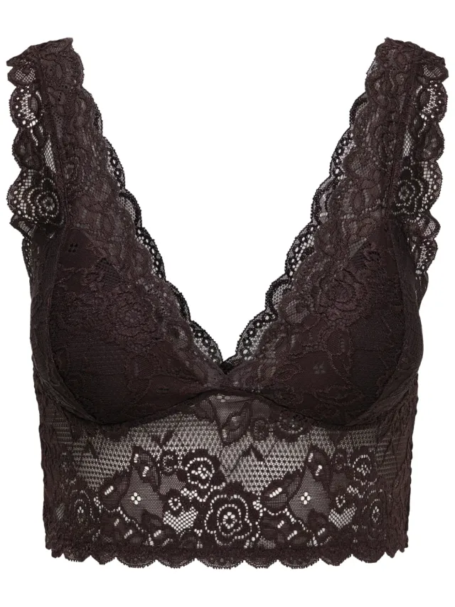 Only Chloe kanten bralette donkerbruin