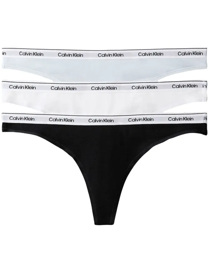 Calvin Klein strings set van 3 grijs/wit/zwart, foto 2